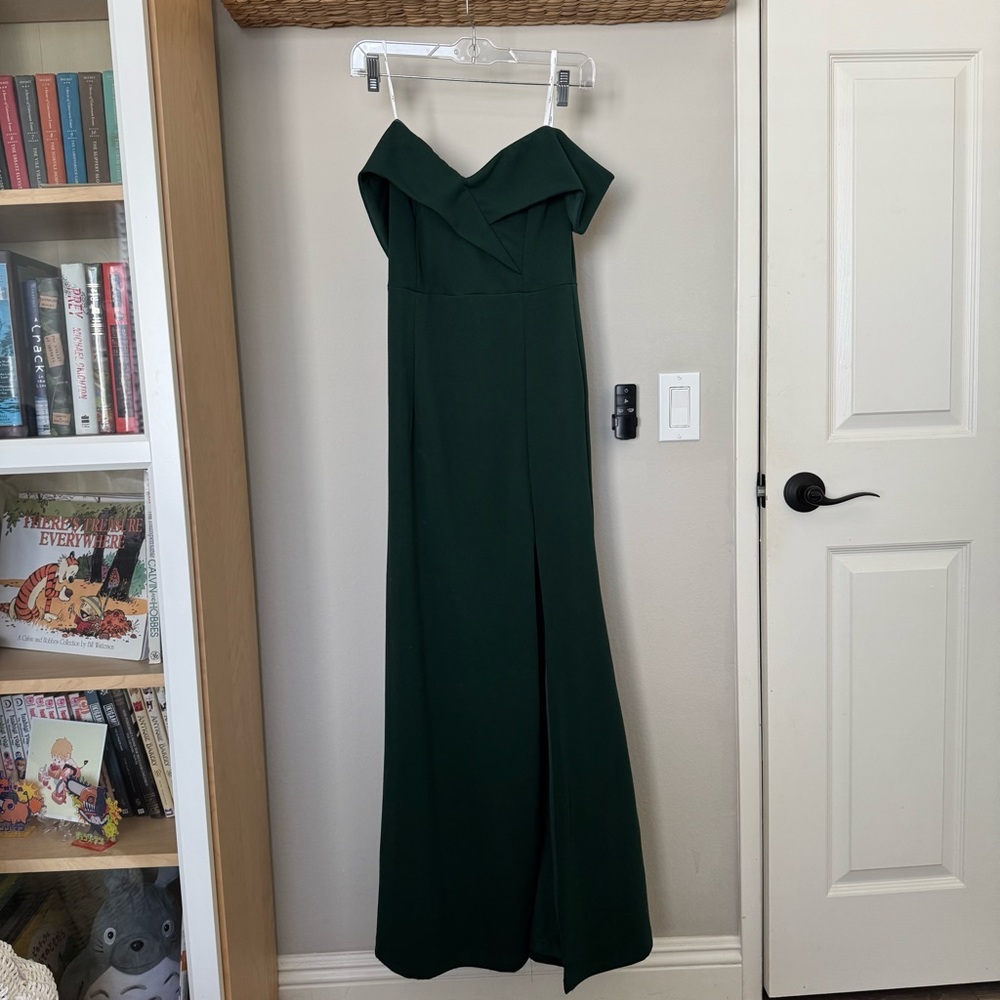 Lulu’s Song of Love  Green Off-Shoulder Maxi Dress